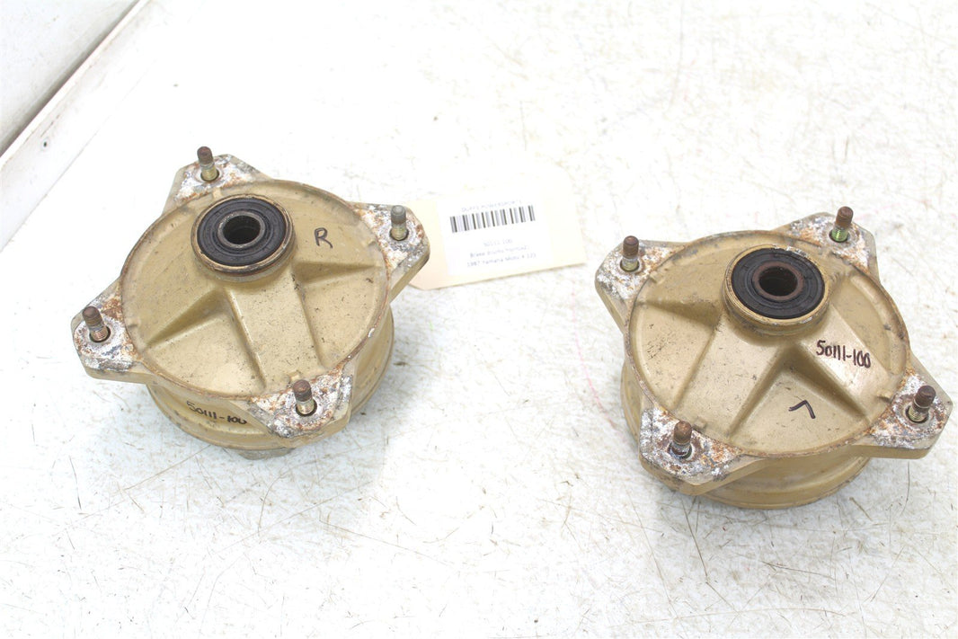 1987 Yamaha Moto4 225 Front Brake Drums Backing Plate Panel Hubs Set 50111