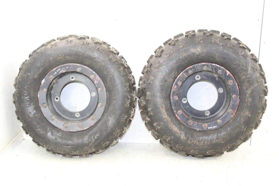 2008 Yamaha Raptor 250 Front Wheel Set Bead Lock Rims 50116