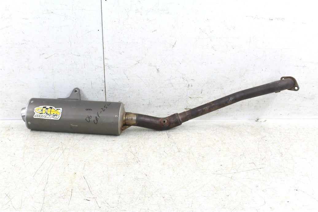 2006 Honda CRF 250R CHM Exhaust System Head Pipe Silencer Muffler 583G