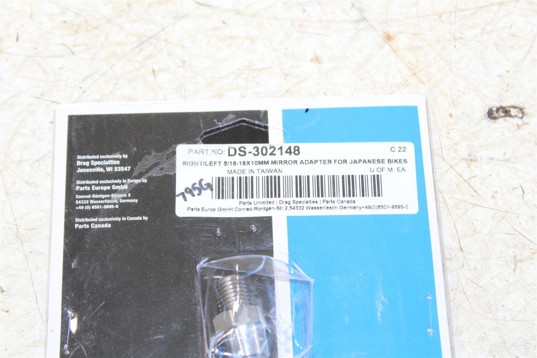 Drag Specialties RH/LH 15/16-18X10mm Mirror Adapter for Jap Bikes DS-302148 795G
