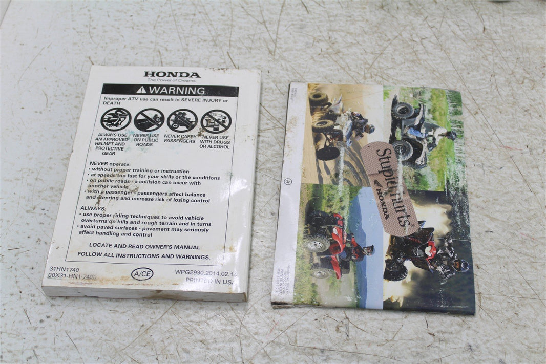 2014 Honda TRX 400X Owners Manual 716G
