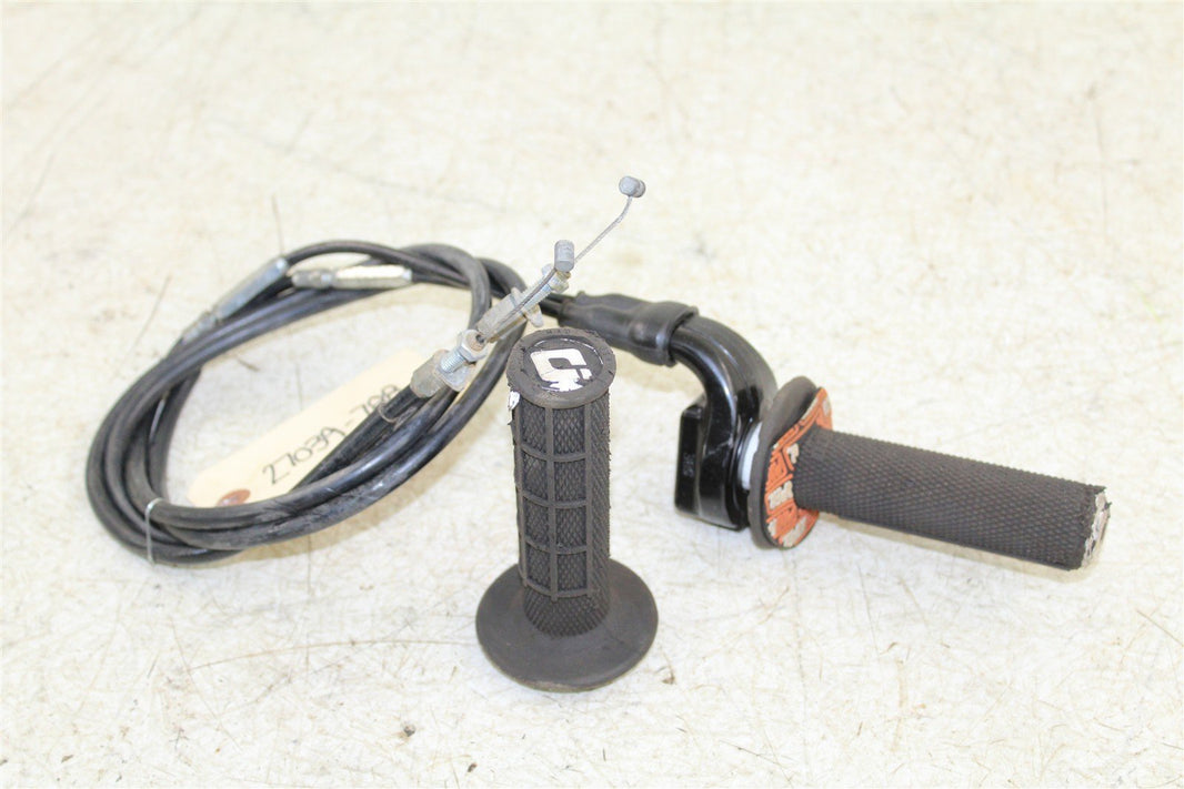 2009 Kawasaki KX 250F Throttle Housing Tube w/ Cables ODI Lock On Grips 27039