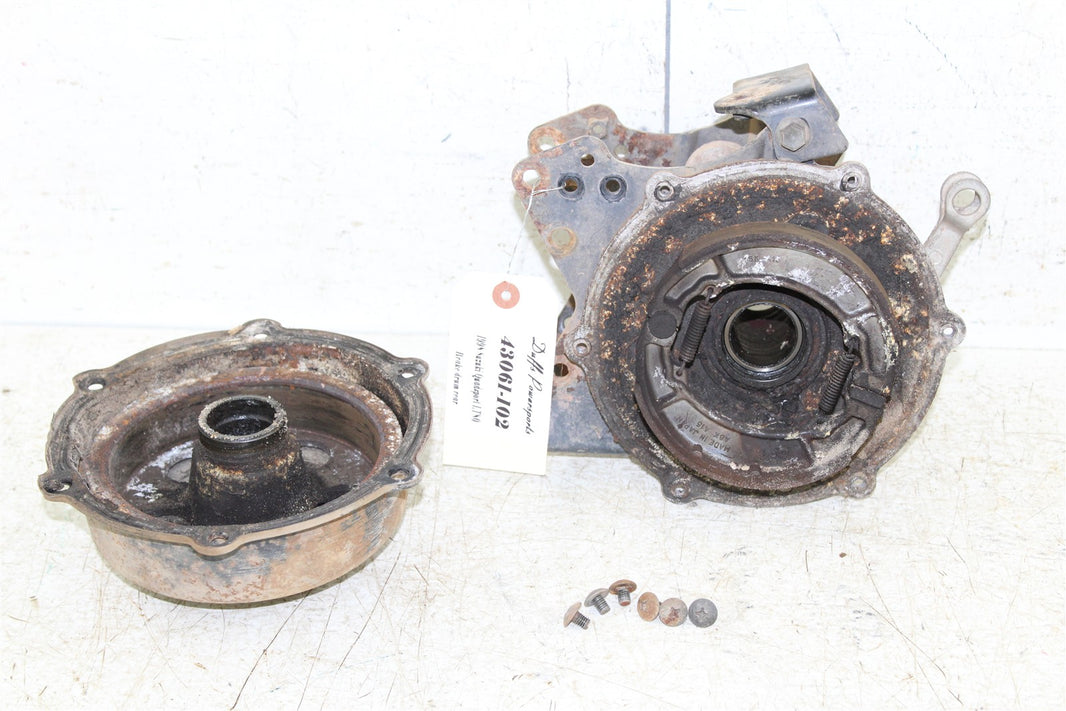 1998 Suzuki Quadsport LT 80 Rear Brake Drum Backing Plate Panel Hub 43061