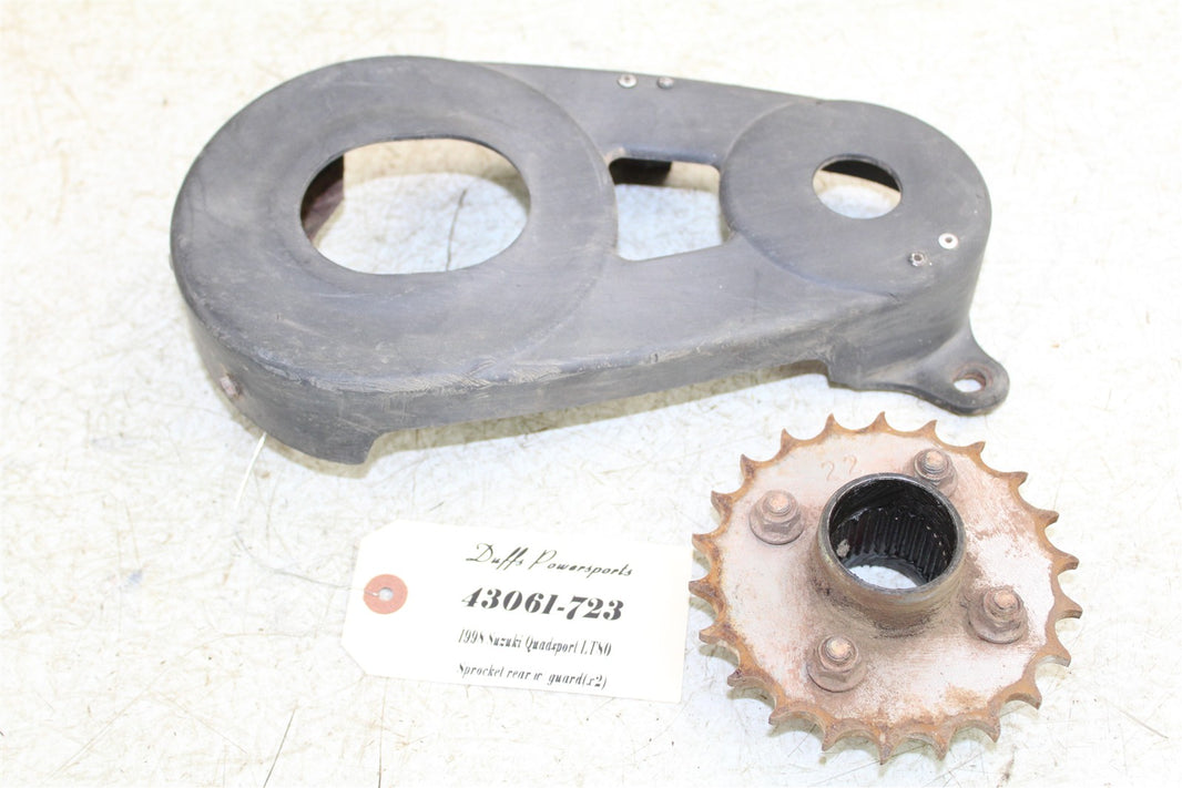 1998 Suzuki Quadsport LT 80 Rear Sprocket Mount Hub w/ Chain Guard 43061