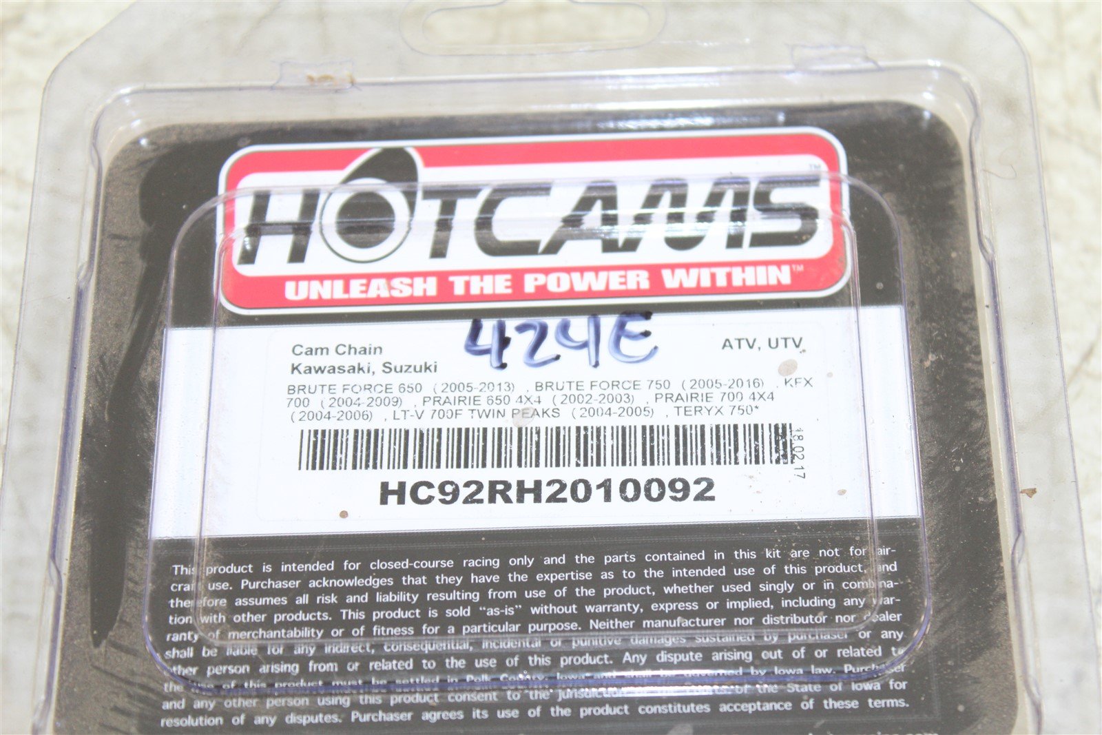 2012 Kawasaki KVF750 Brute Force 4x4i Cam Chain Hot Cams HC92RH2010092