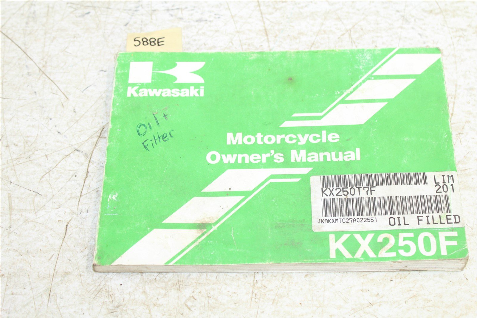 Kawasaki Factory Owners Manual KX 250F KX250T 99987-1412