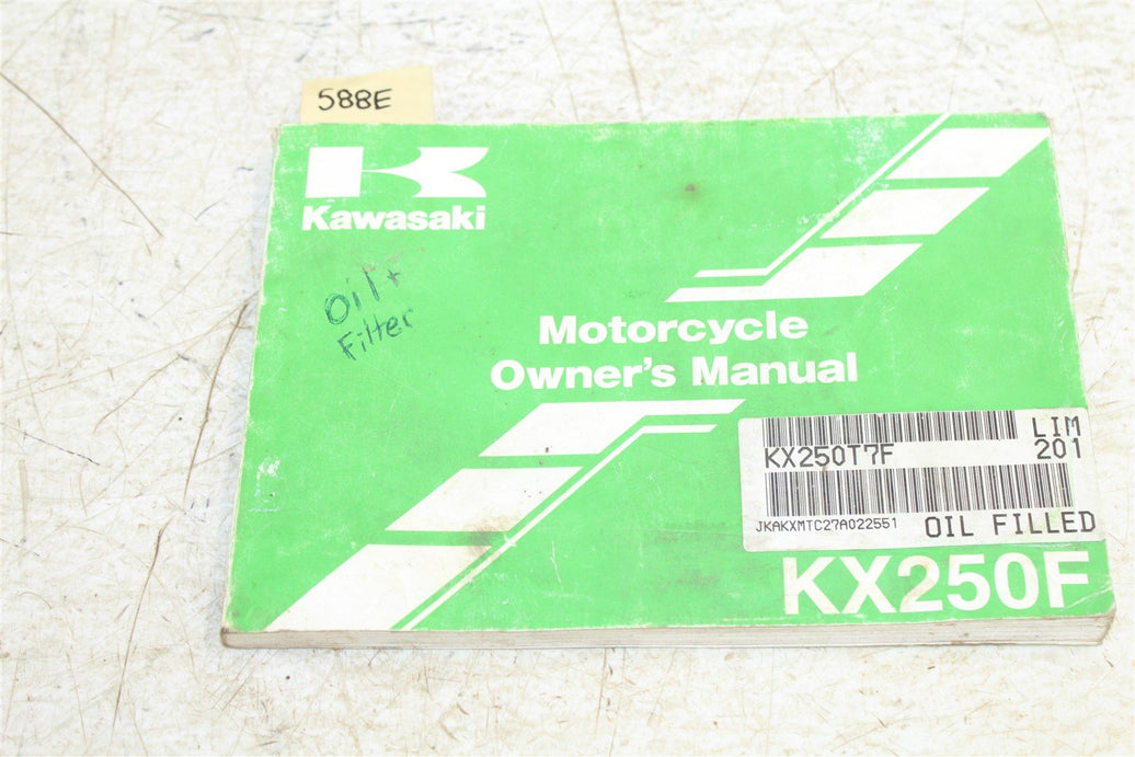 Kawasaki Factory Owners Manual KX 250F KX250T 99987-1412