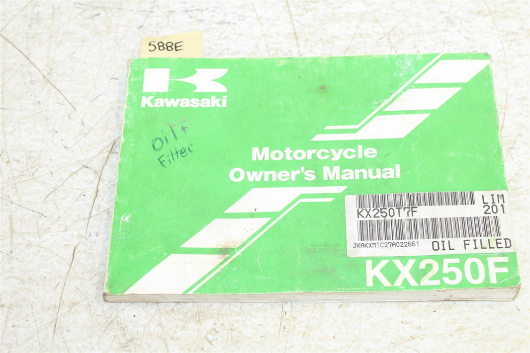 Kawasaki Factory Owners Manual KX 250F KX250T 99987-1412