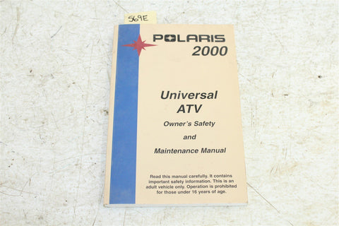 POLARIS 2000 UNIVERSAL ATV OWNERS SAFETY AND MAINTENANCE MANUAL 9915299