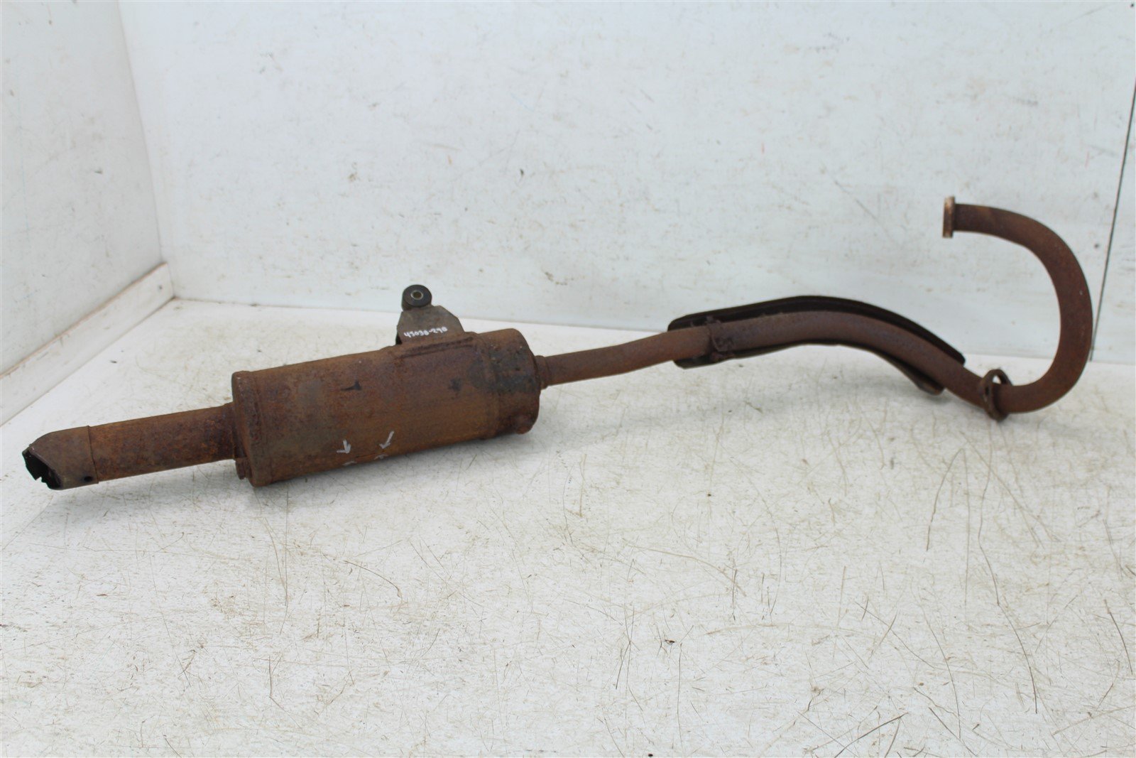 1986 Suzuki Quadrunner LT 125 Exhaust Head Pipe Silencer Muffler