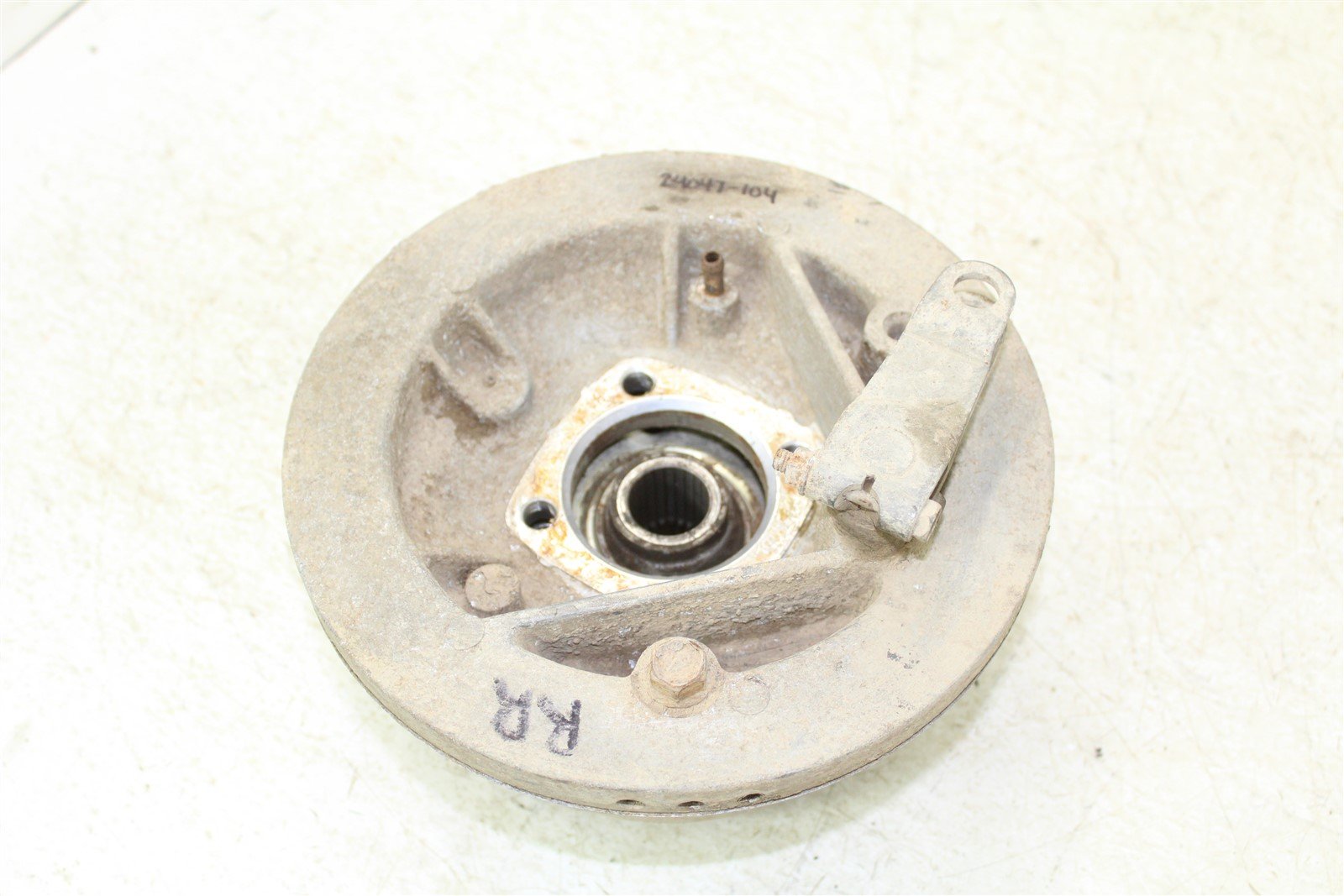 1990 Kawasaki Bayou 300 2x4 Rear Right Brake Drum Backing Plate Panel Hub