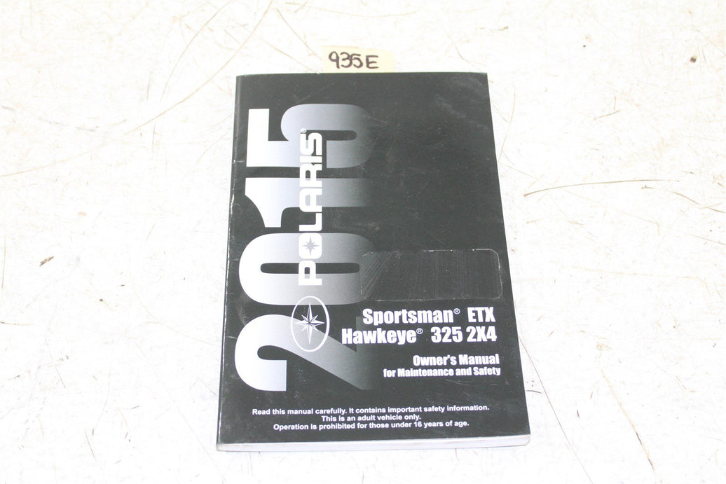 2015 Polaris Sportsman ETX 325 4x4 Owners Manual Booklet