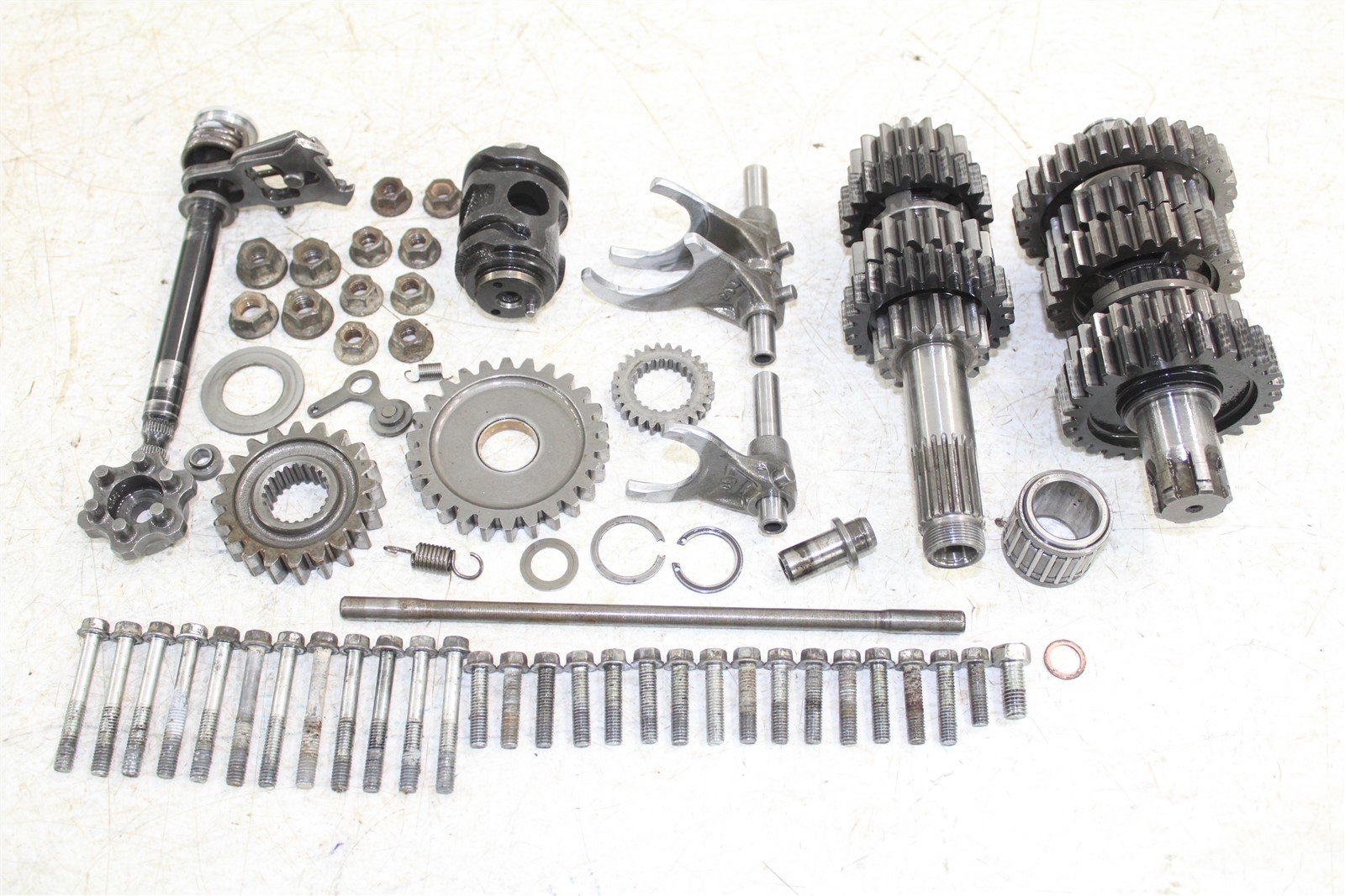 1992 Kawasaki KX 250 Transmission Gears Shift Output Shaft Forks Drum