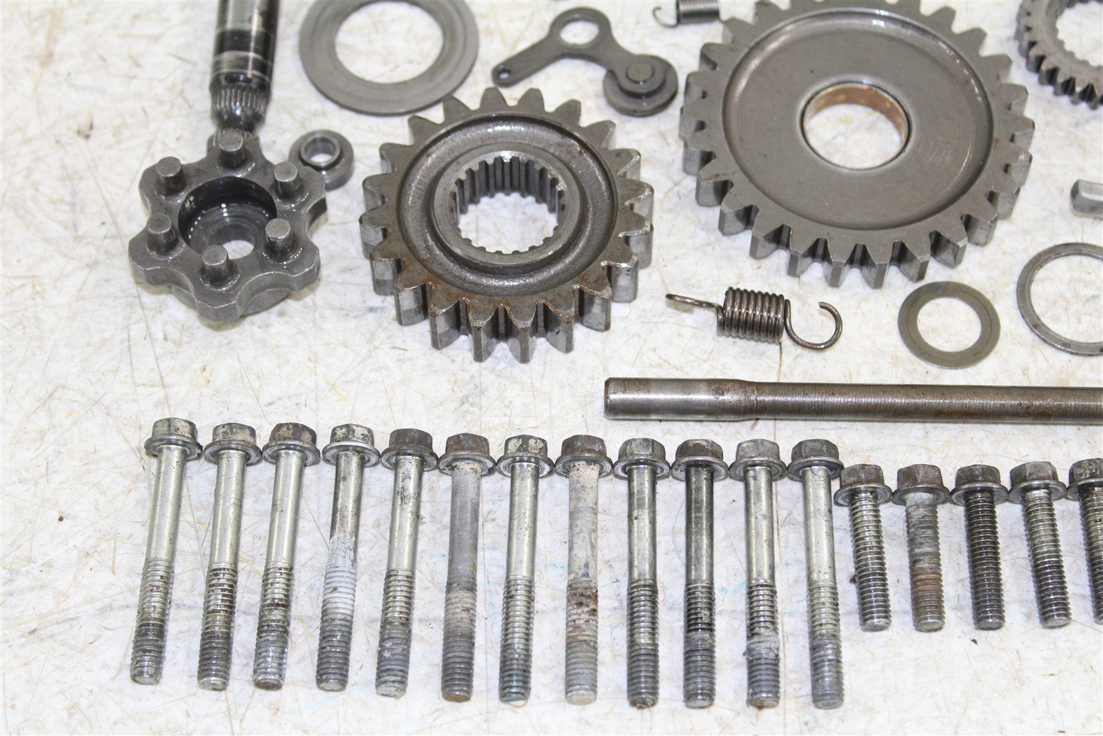 1992 Kawasaki KX 250 Transmission Gears Shift Output Shaft Forks Drum