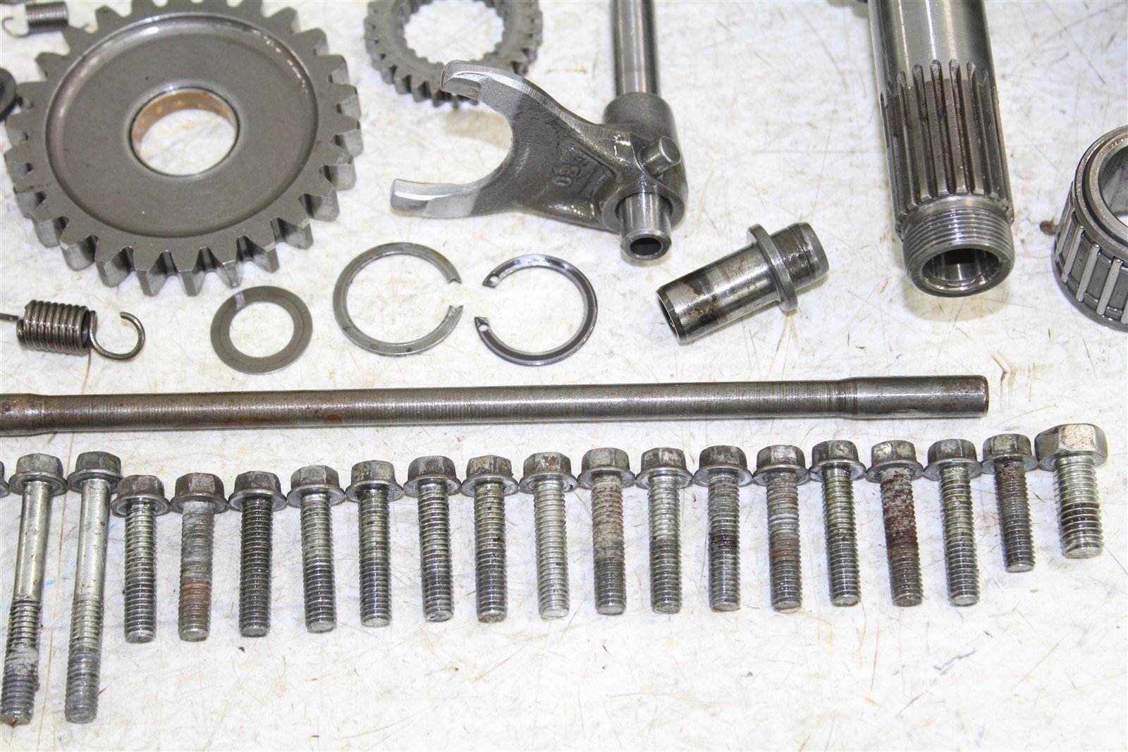 1992 Kawasaki KX 250 Transmission Gears Shift Output Shaft Forks Drum