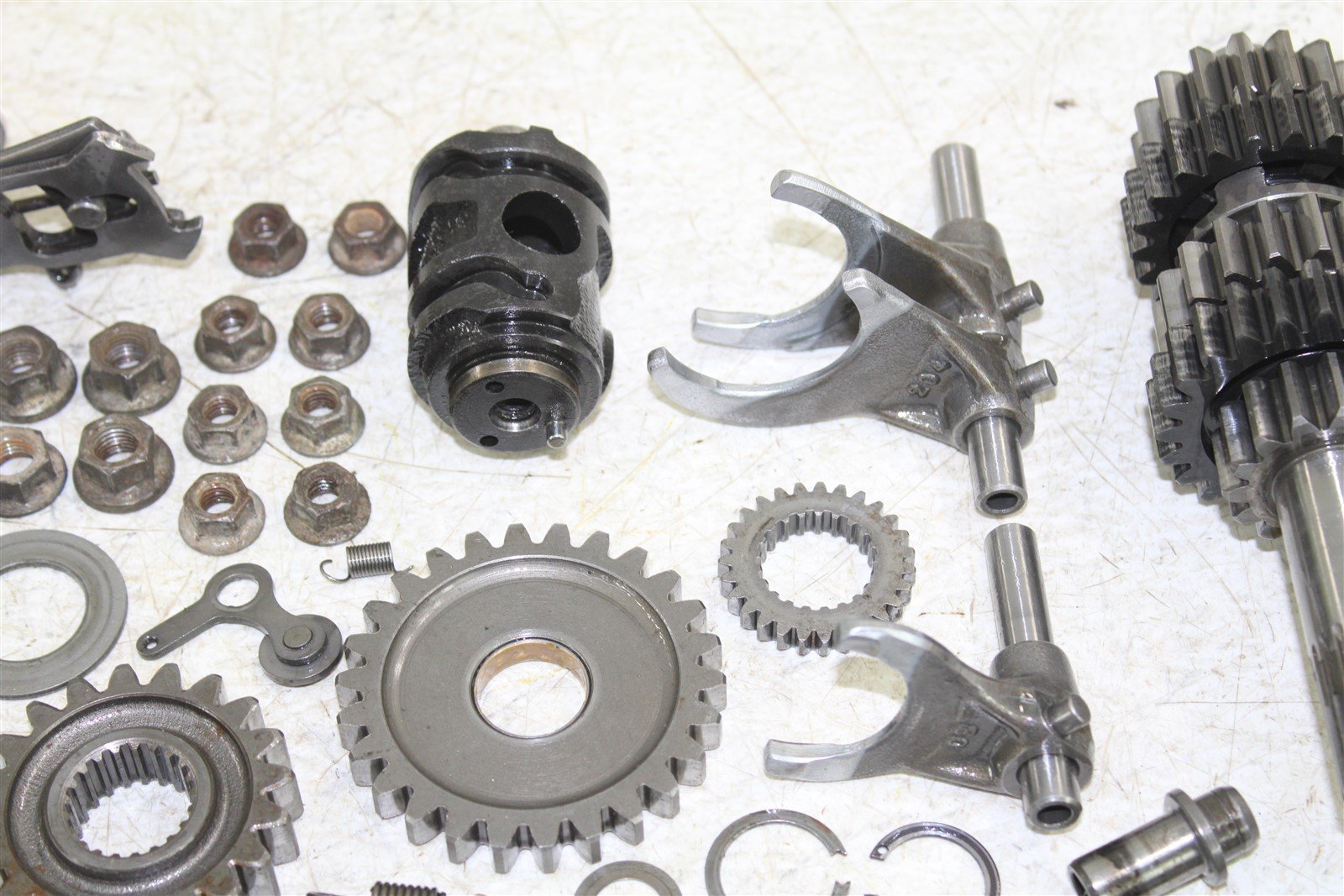 1992 Kawasaki KX 250 Transmission Gears Shift Output Shaft Forks Drum