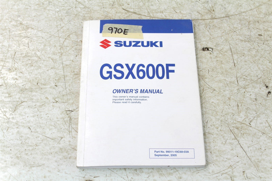 Suzuki GSX600F Owners Manual Book 99011-19C68-03A