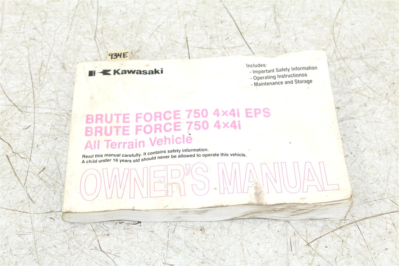 Kawasaki Brute Force 750 4x4 i EPS Owners Manual Book 9987-1673