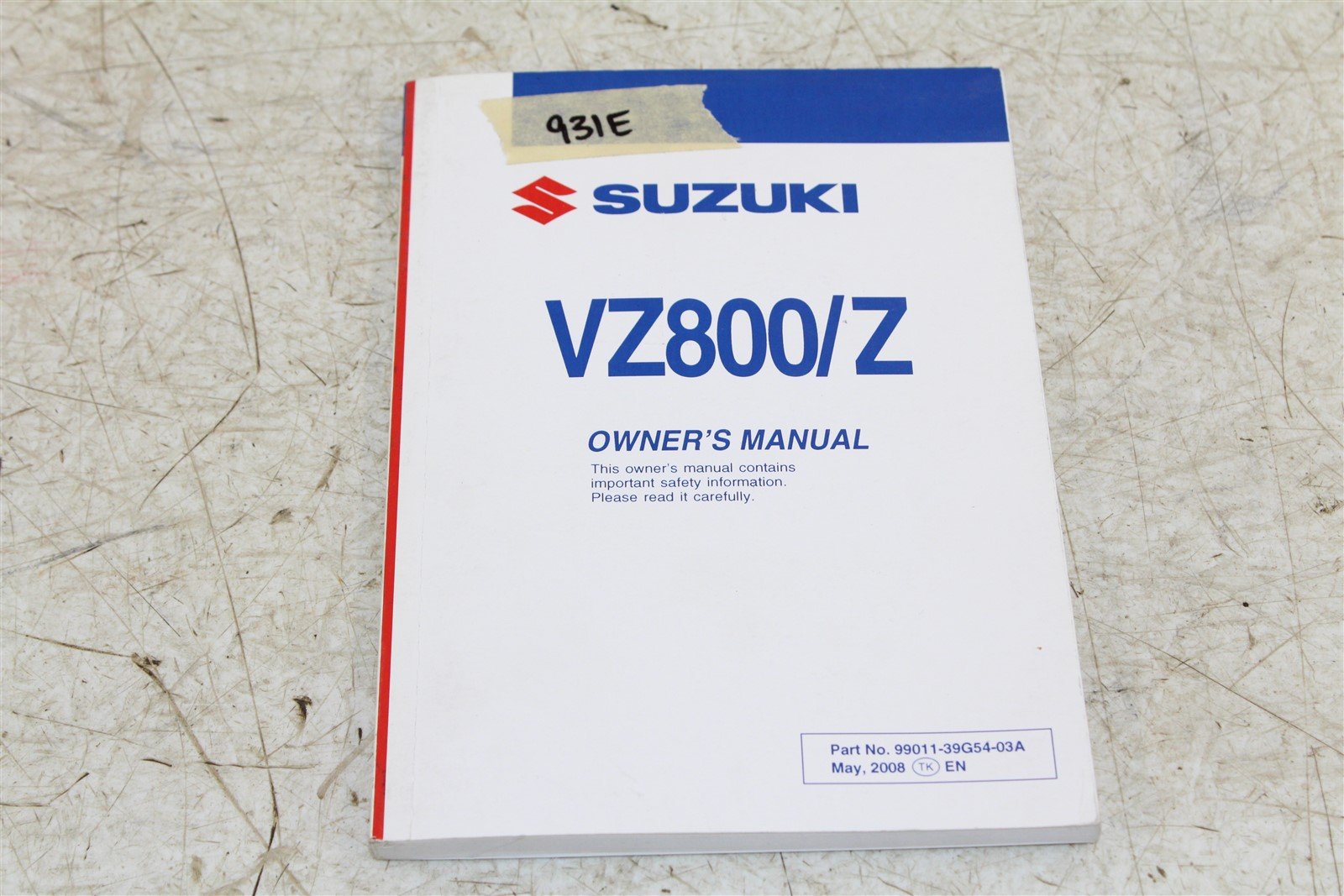 Suzuki VZ800/Z Owners Manual Book 99011-39G54-03A