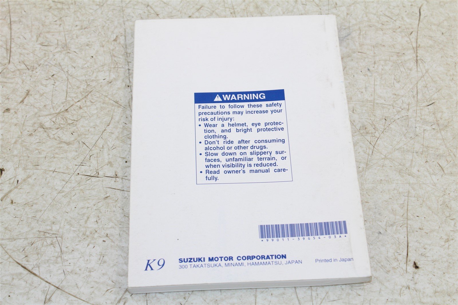 Suzuki VZ800/Z Owners Manual Book 99011-39G54-03A