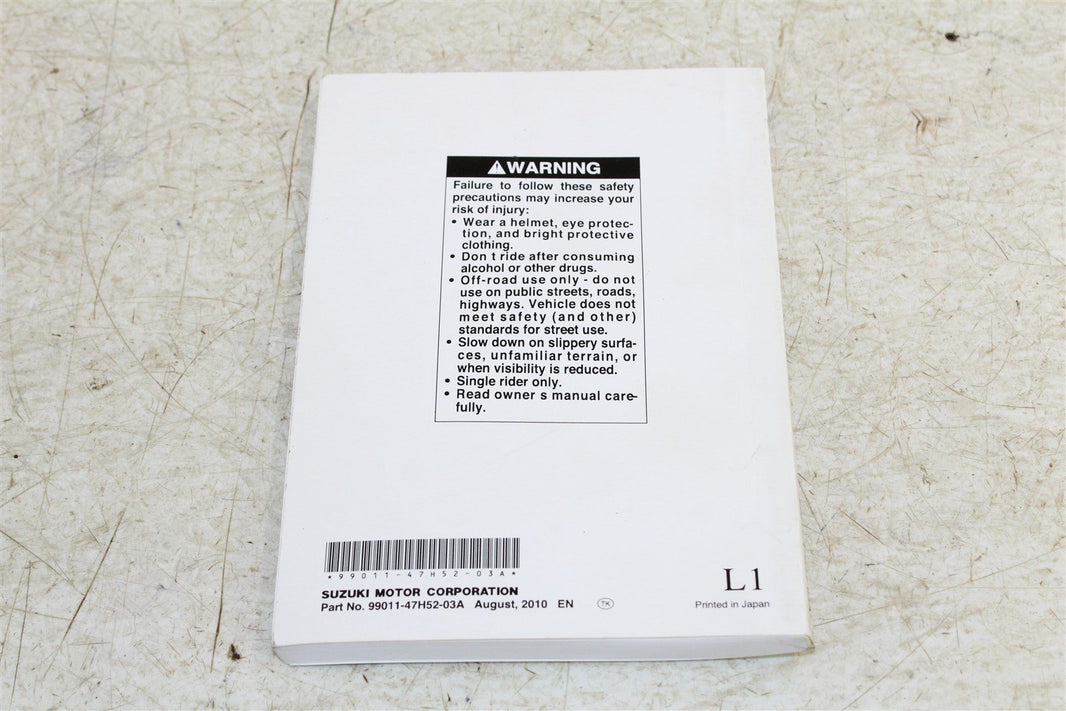 Suzuki GSXR 1000 Owners Manual Book 99011-47H52-03A
