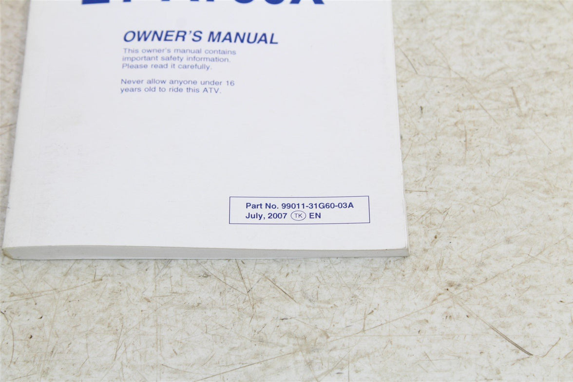 Suzuki LT-A750X Owners Manual Book 99011-31G60-03A