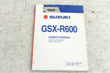 Suzuki GSXR 600 Owners Manual Book 99011-29G51-03A