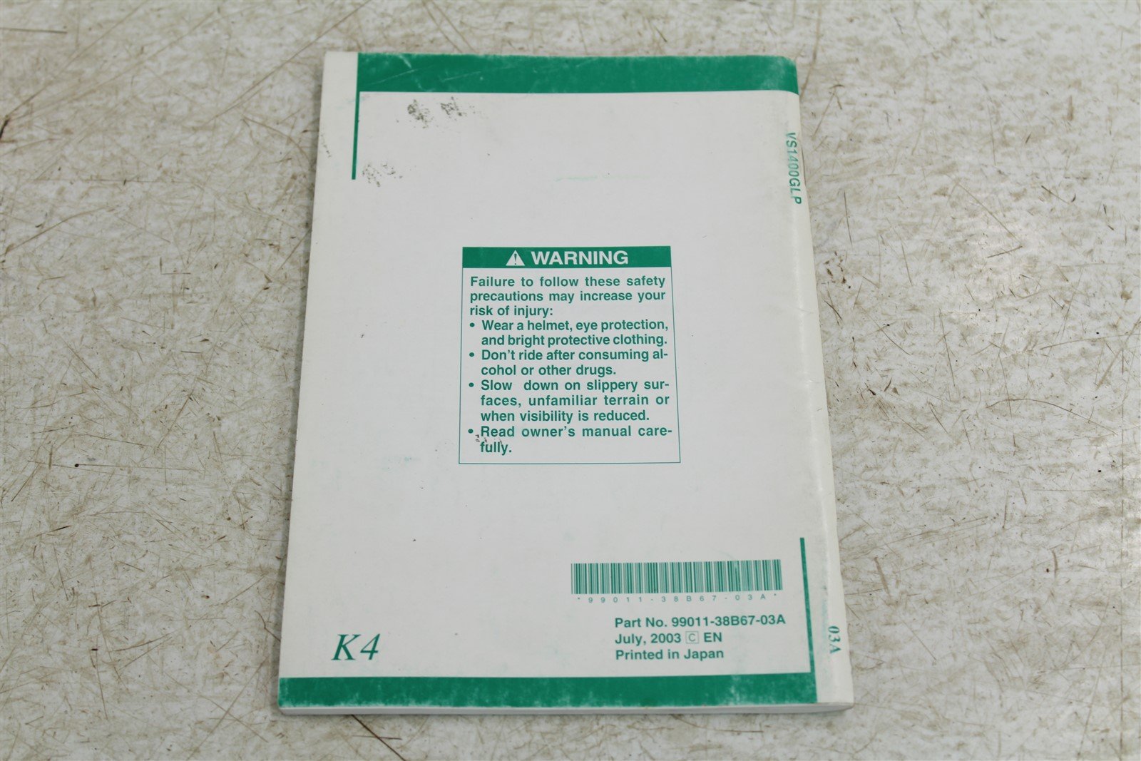 Suzuki VS1400 GLP Owner's Manual Operator User Guide