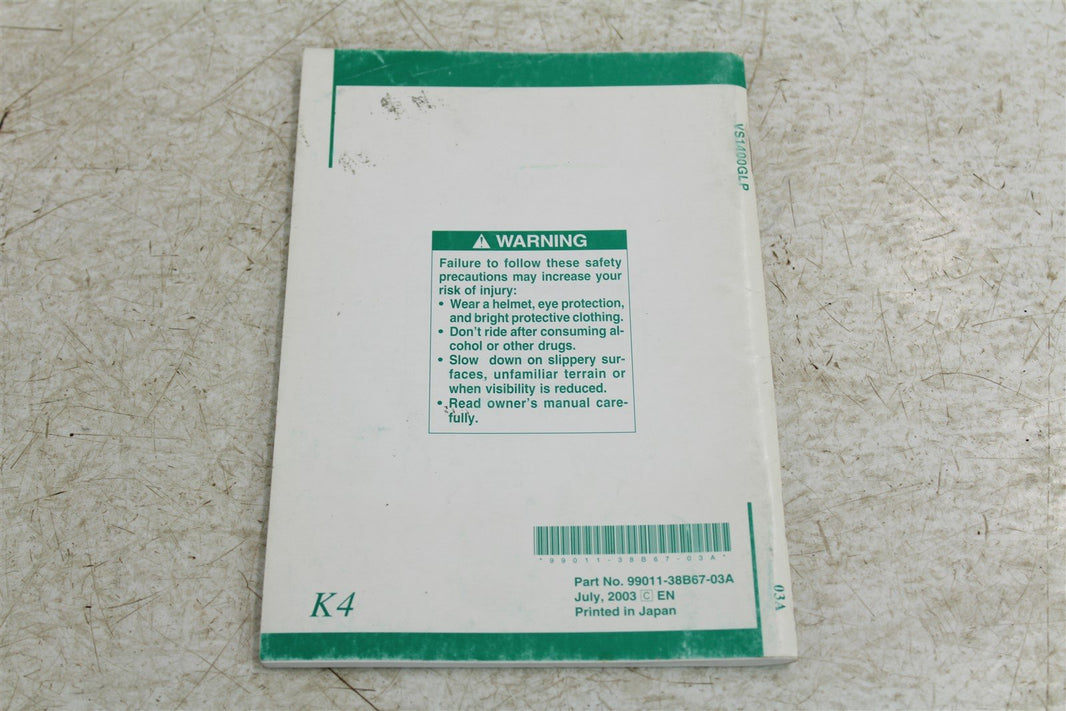 Suzuki VS1400 GLP Owner's Manual Operator User Guide