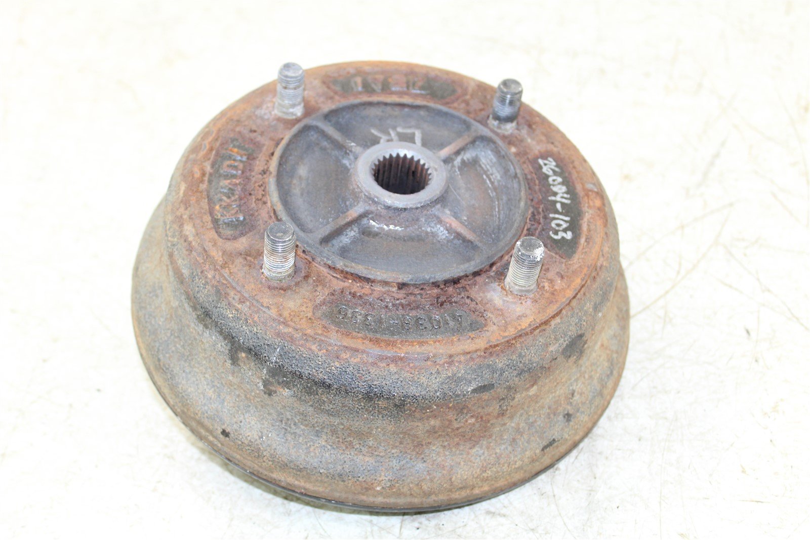 2002 Kawasaki Mule 3010 4x4 Rear Left Brake Drum Backing Plate Panel Hub