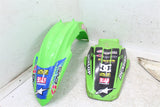 2008 Kawasaki KX 100 Plastic Fender Set Front Rear Number Plates Shrouds Guards