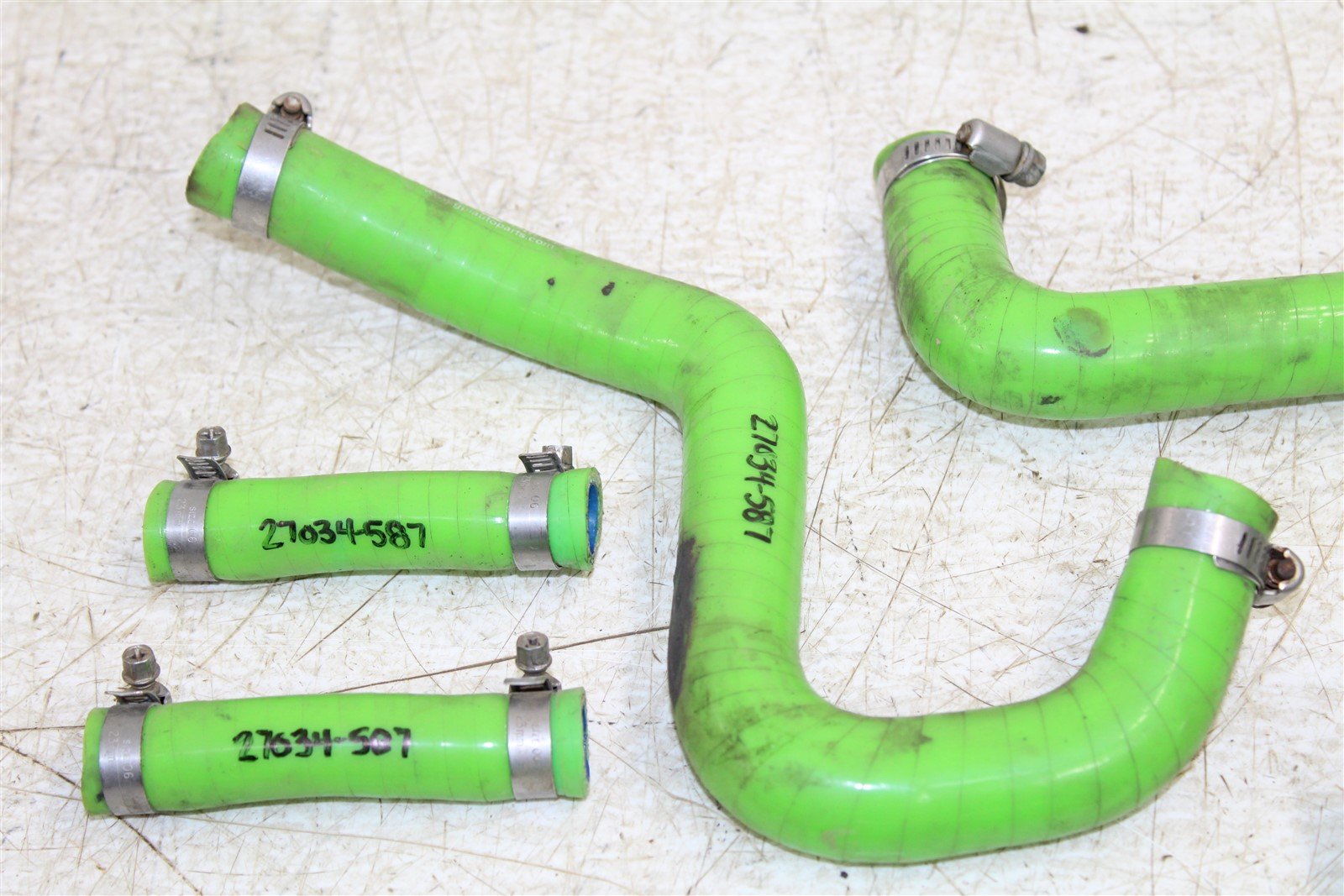 1999 Kawasaki KX 250 GPI Green Radiator Coolant Hoses
