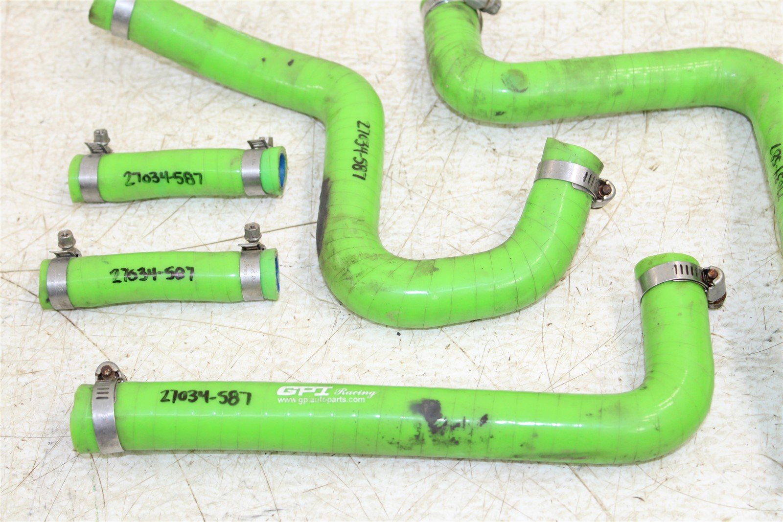 1999 Kawasaki KX 250 GPI Green Radiator Coolant Hoses