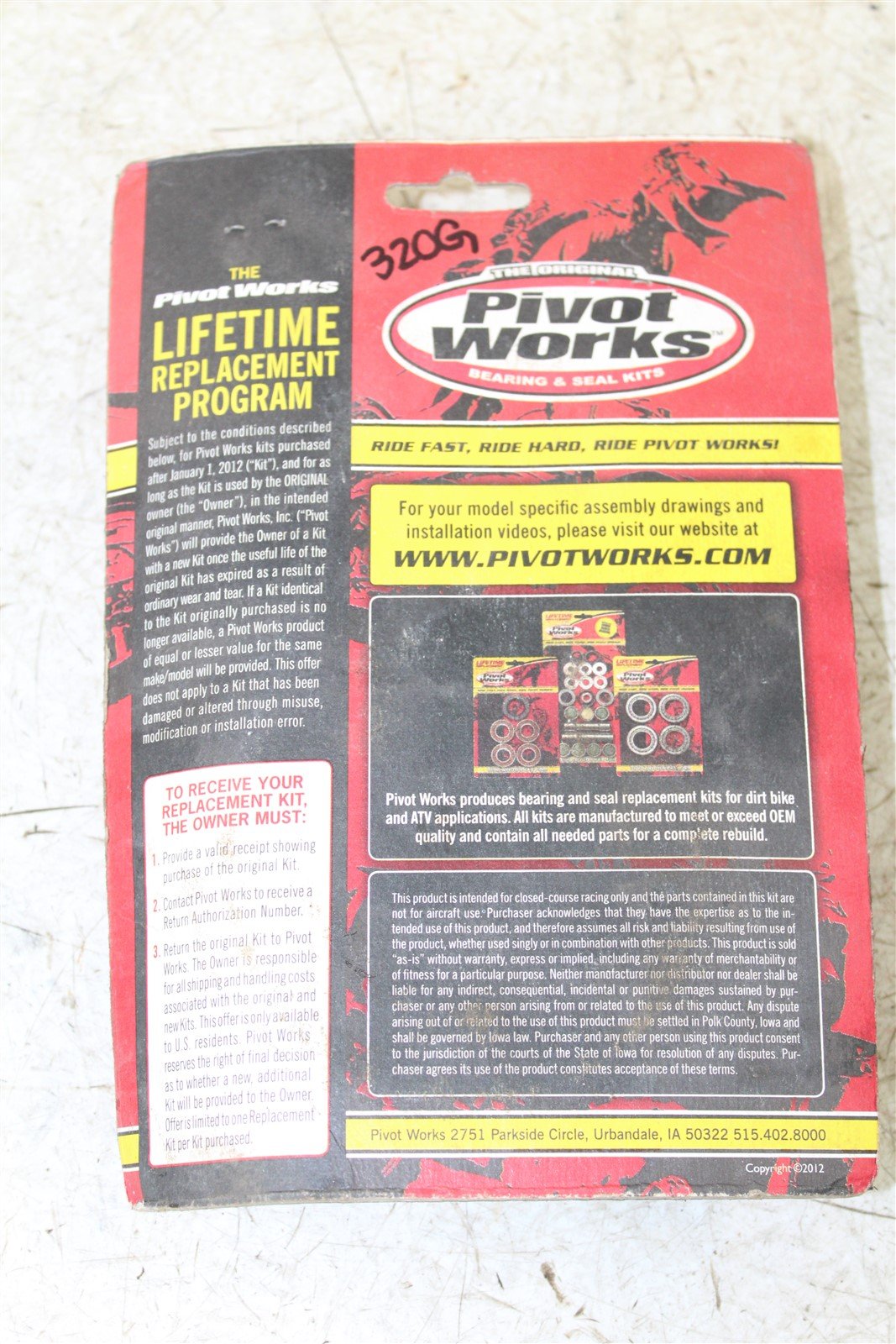 Pivot Works Rear Differential Bearings 05-2011 Kawasaki BRUTE FORCE 650 KFX 700 Prairie