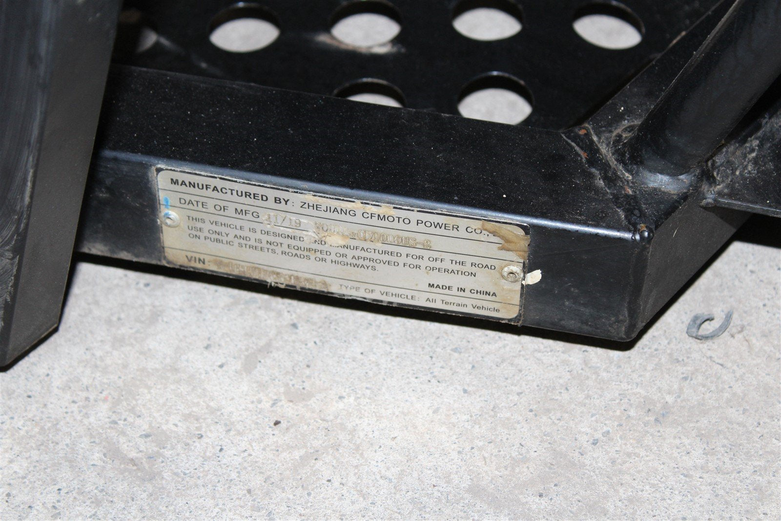 2019 CFmoto ZForce 1000 Main Frame Chassis EZ reg