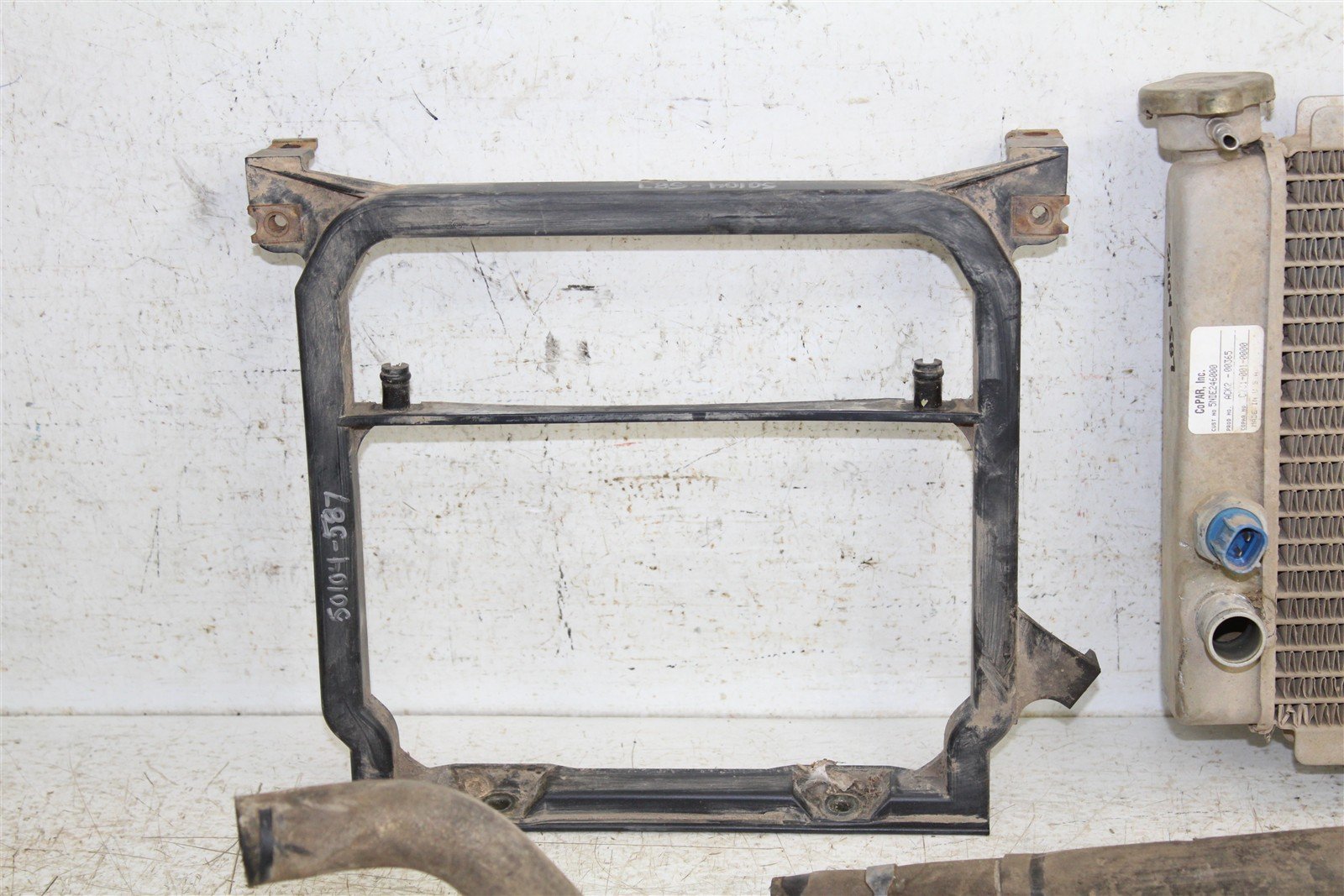 2003 Yamaha Kodiak 400 2X4 Radiator w/ Coolant Hoses & Support