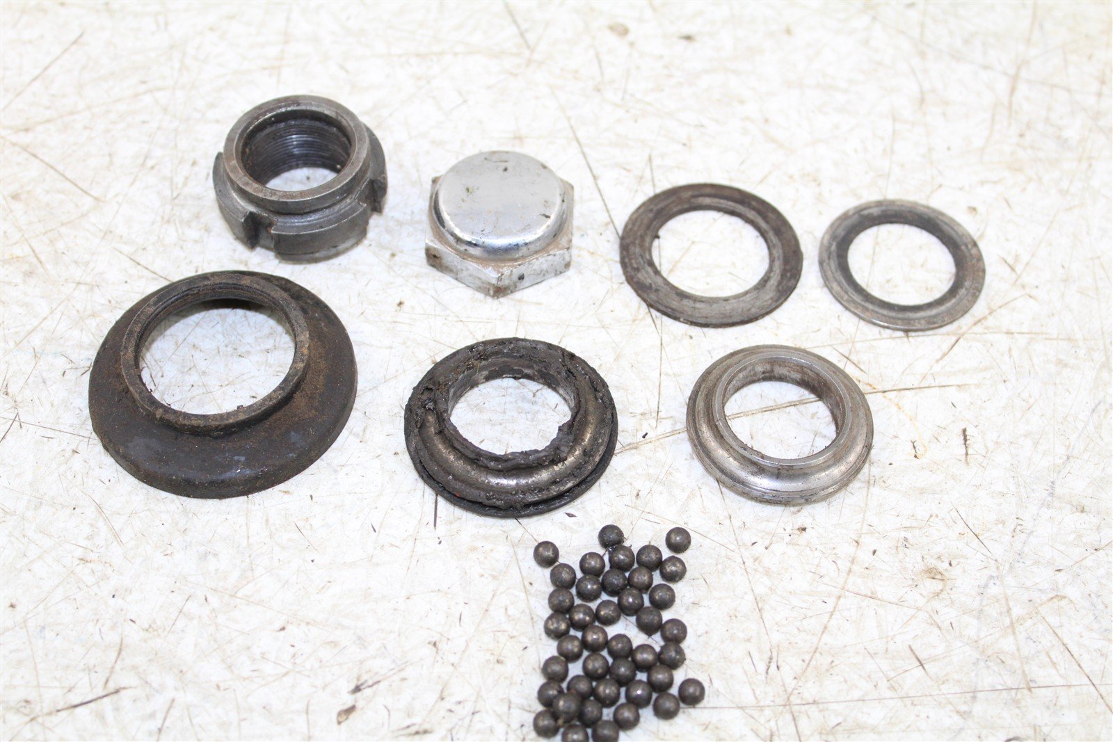 1984 Honda ATC 200ES Steering Stem Mounting Hardware Nut Washer Ball Bearing
