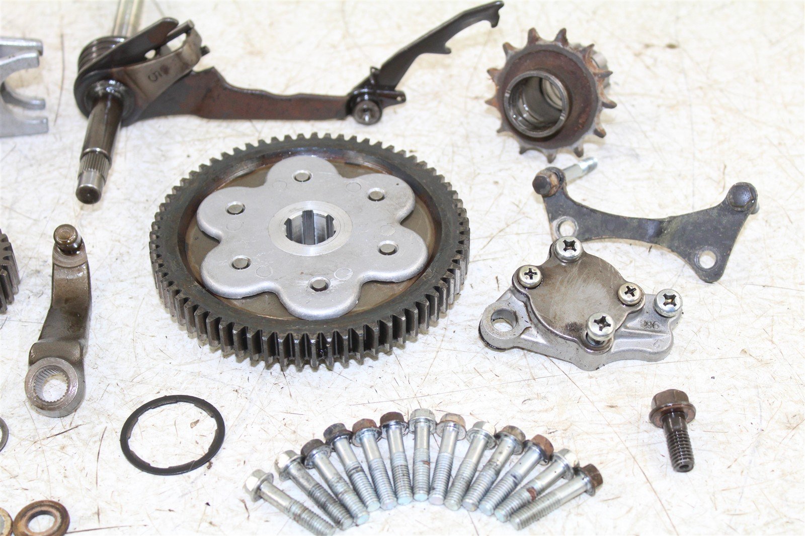 1985 Honda Fourtrax TRX 125 Transmission Gears Shift Shaft Forks Drum