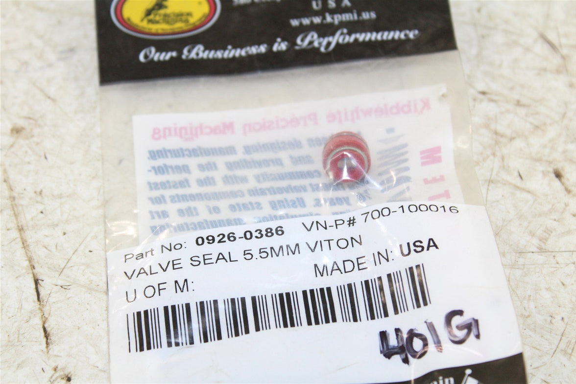 Kibblewhite Precision Valve Seal 5.5mm Viton 0926-0386 P/N 700-100016 // 401G
