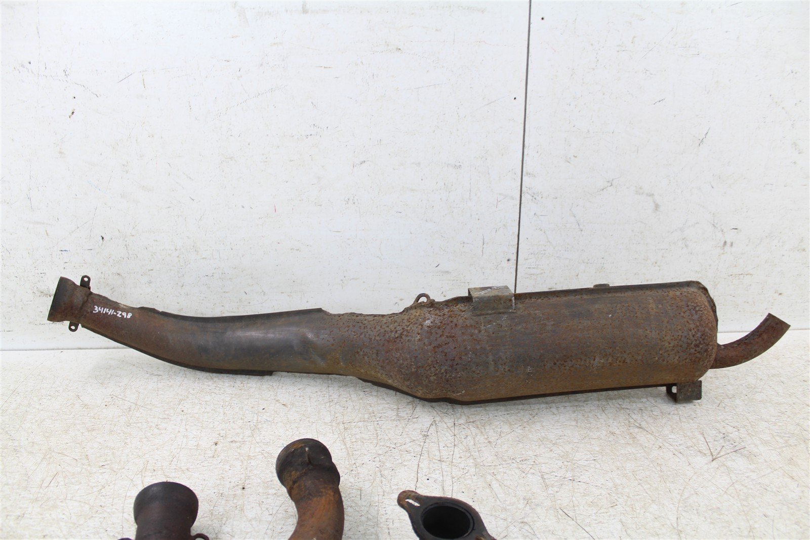 1990 Polaris Trail Boss 250 4x4 Exhaust Head Pipe Silencer Muffler 34141