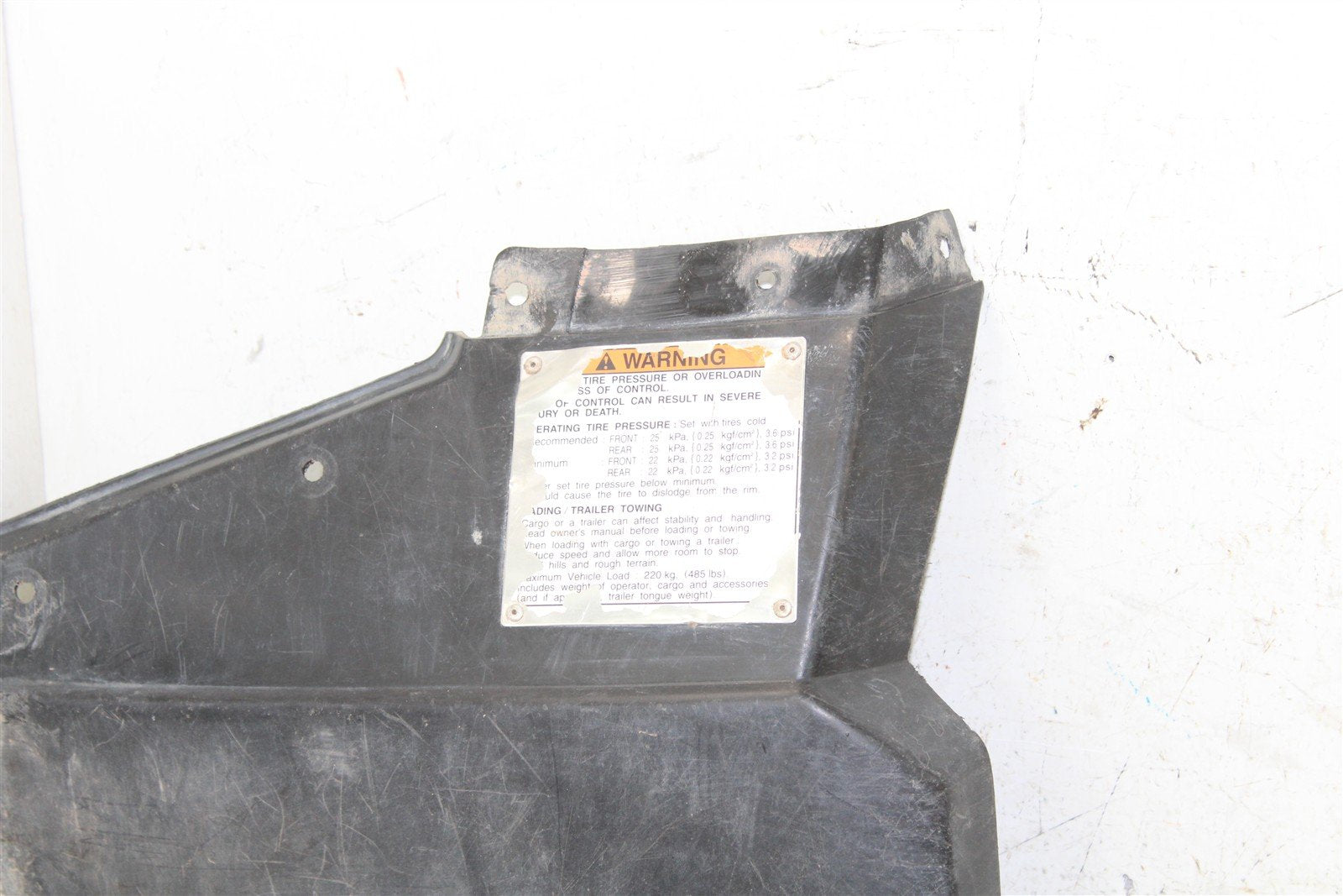 1999 Yamaha Grizzly 600 4x4 Rear Left Mud Flap Kick Plate Shield 50107