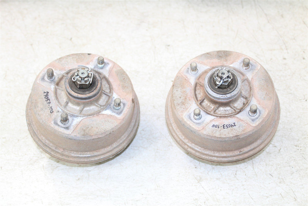 1998 Kawasaki Bayou 220 Front Brake Drums Backing Plate Panel Hub Spindle 24053