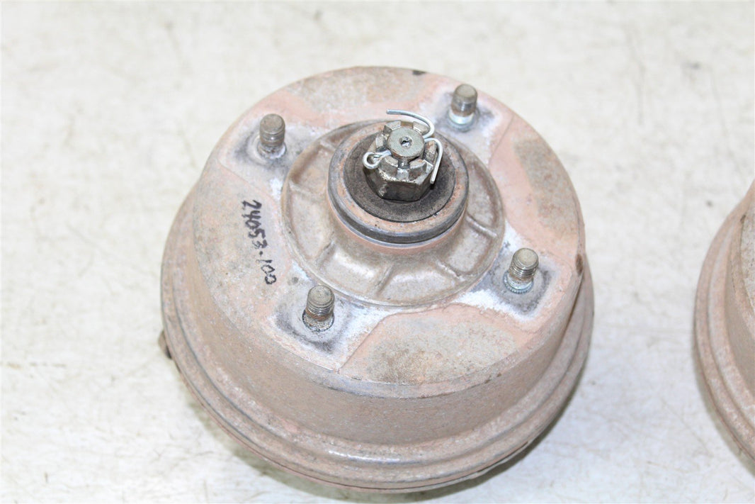 1998 Kawasaki Bayou 220 Front Brake Drums Backing Plate Panel Hub Spindle 24053