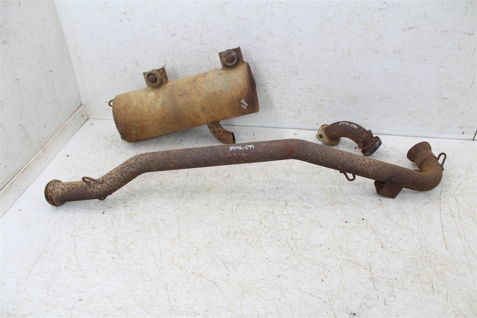 1999 Polaris Scrambler 500 4x4 Exhaust Head Pipe Silencer Muffler 34146