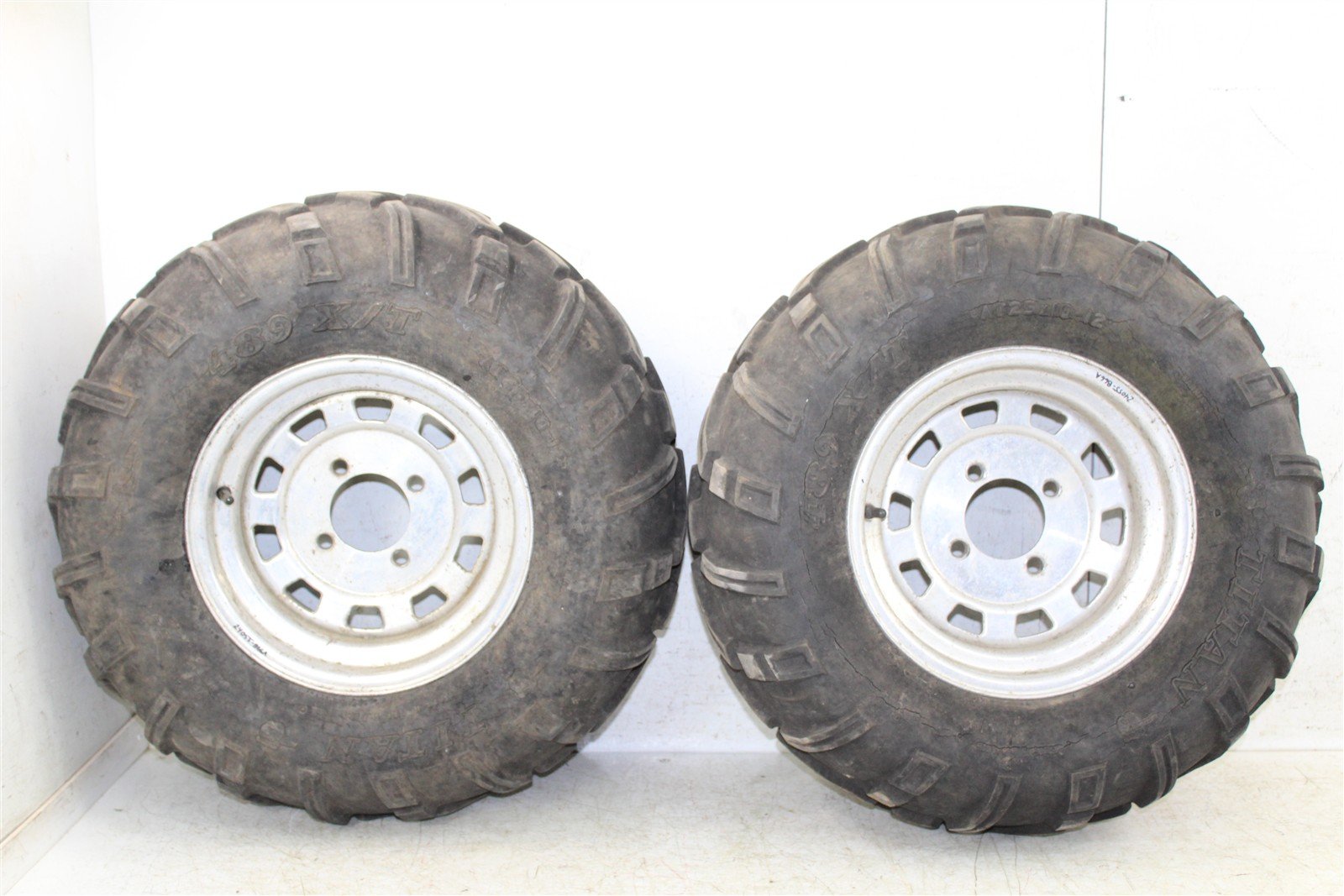 2006 Kawasaki Brute Force 750 4x4 Rear Wheel Set 12x7.5 Rims 24055