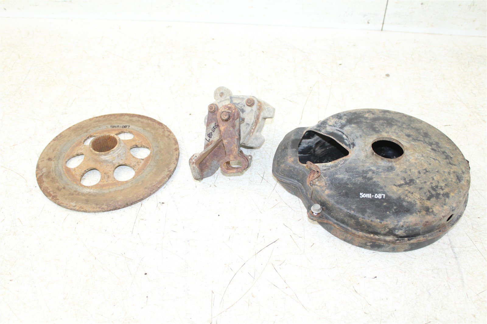 1987 Yamaha Moto4 225 Rear Brake Caliper w/ Rotor & Guard Shield 50111