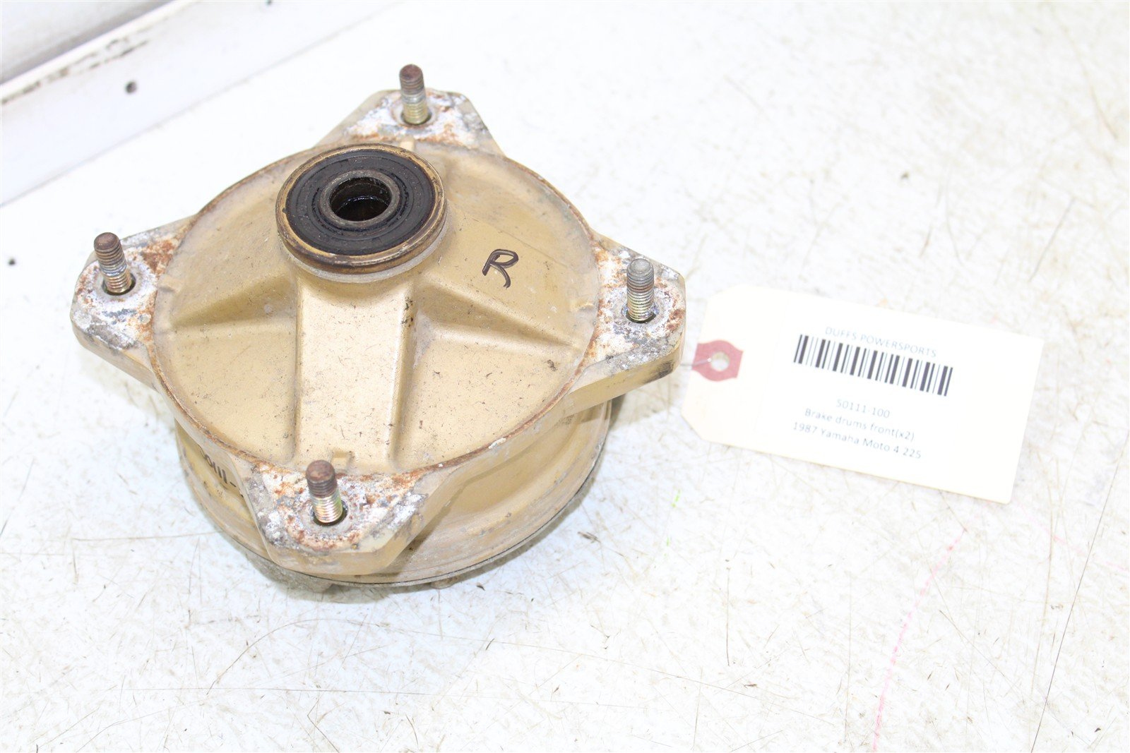 1987 Yamaha Moto4 225 Front Brake Drums Backing Plate Panel Hubs Set 50111