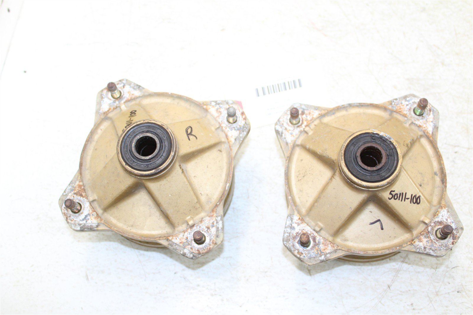 1987 Yamaha Moto4 225 Front Brake Drums Backing Plate Panel Hubs Set 50111
