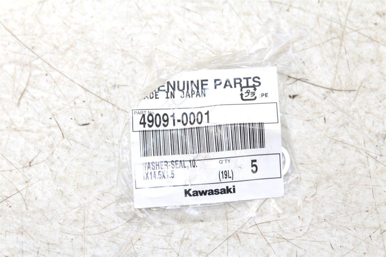 NOS Kawasaki Brake Hose Seal Washer Gasket 49091-0001 NEW 27037 QTY:2