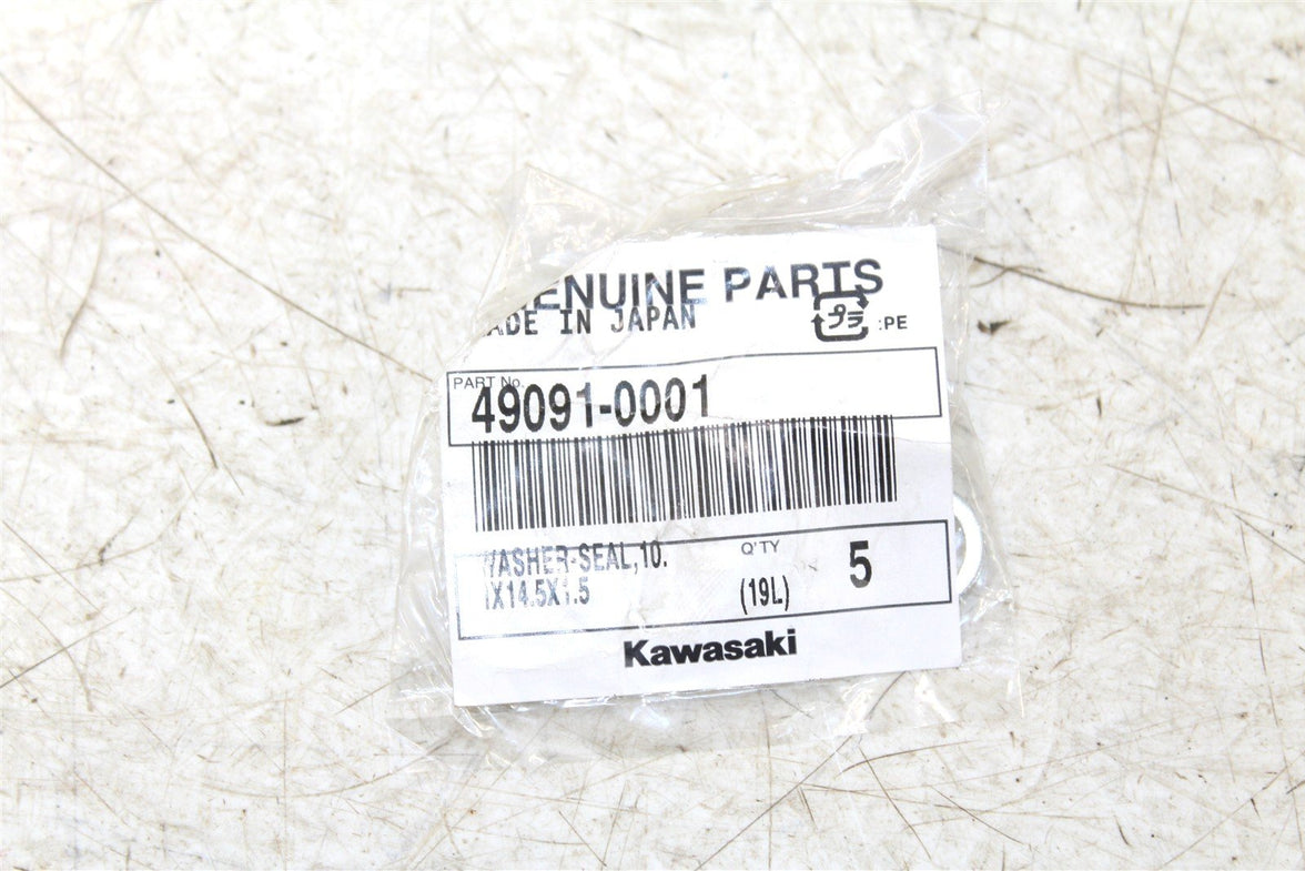 NOS Kawasaki Brake Hose Seal Washer Gasket 49091-0001 NEW 27037 QTY:2